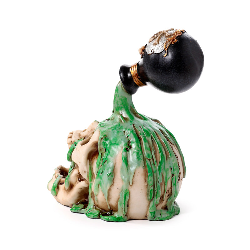 Gothic Screaming Skull Ornament Displayed on Shelf