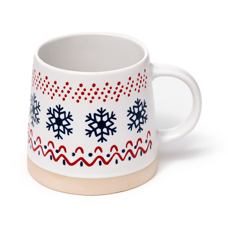 Festive Stoneware Mug featuring snowflake pattern