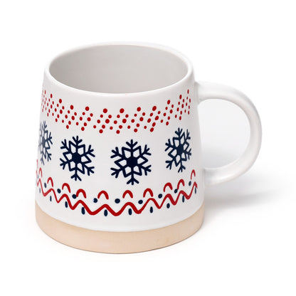 Festive Stoneware Mug featuring snowflake pattern