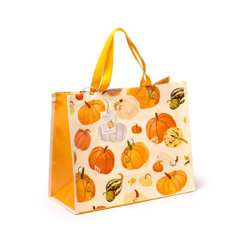 Close-up of Autumn Harvest Reusable Shopping Bag handles