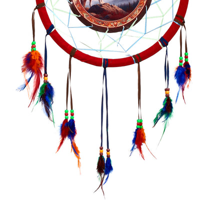 Artistic Mountain Wolf Dreamcatcher close-up