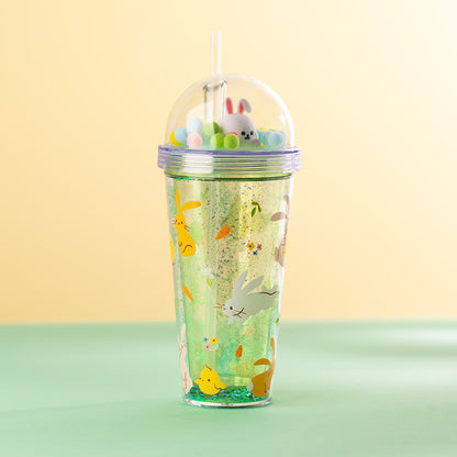 Vibrant spring-themed double walled cup