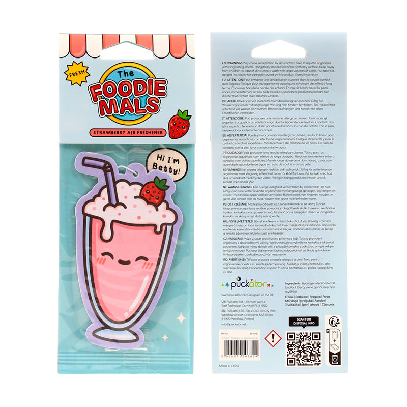 Betty the Milkshake Foodiemals Air Freshener with packaging