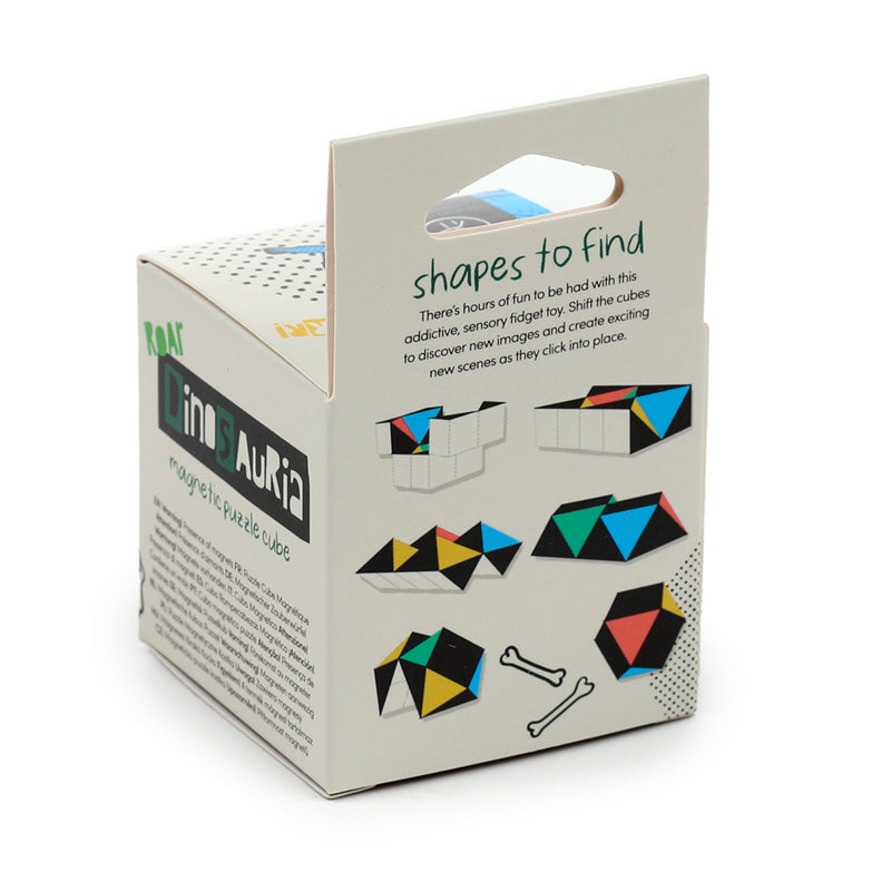 Puzzle Cube Toy - Dinosauria close-up of dinosaur illustrations