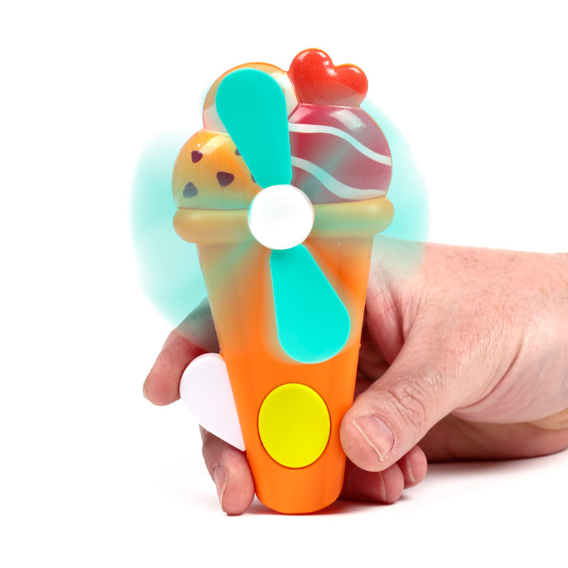 Hand Operated Ice Cream Fan displayed in a summer setting