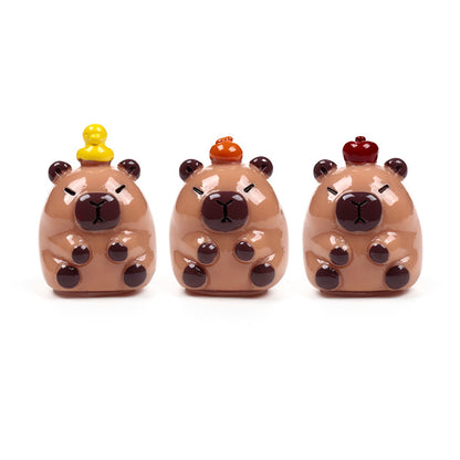 Assorted flavours of Capybara Shaped Lip Balm