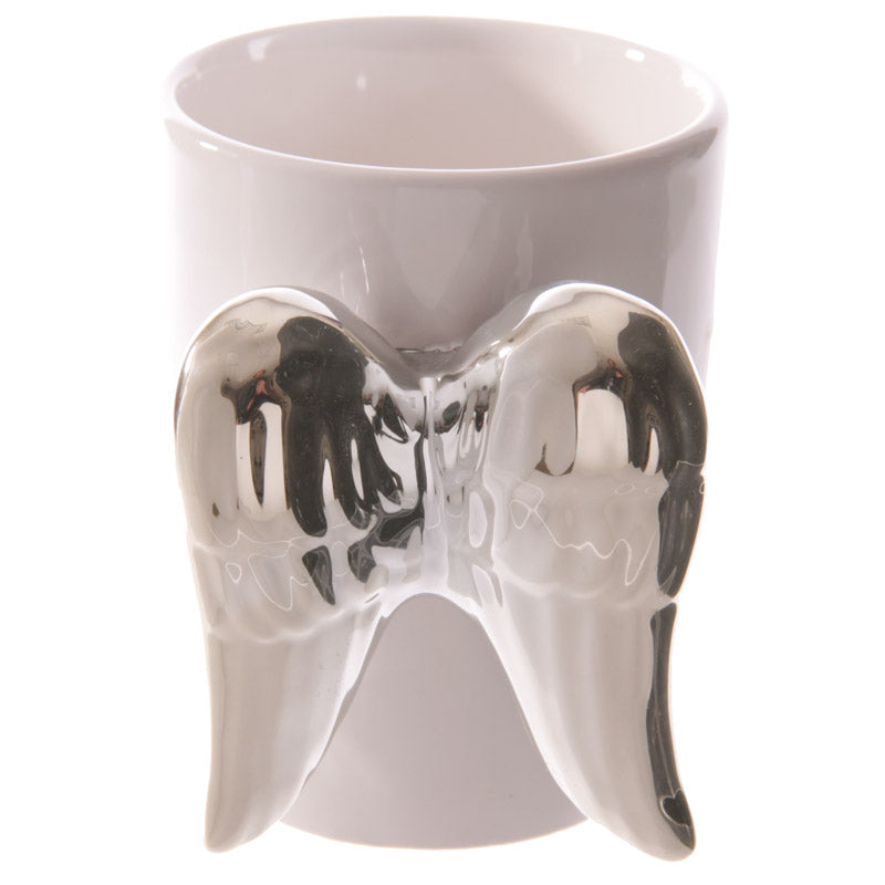 Elegant Silver Angel Wings Mug for Home Decor