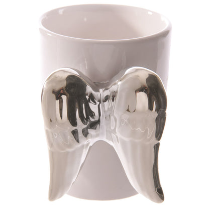 Elegant Silver Angel Wings Mug for Home Decor