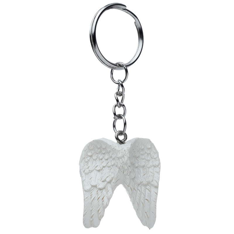 Close-up of Angel Wings Novelty Keyring in elegant design