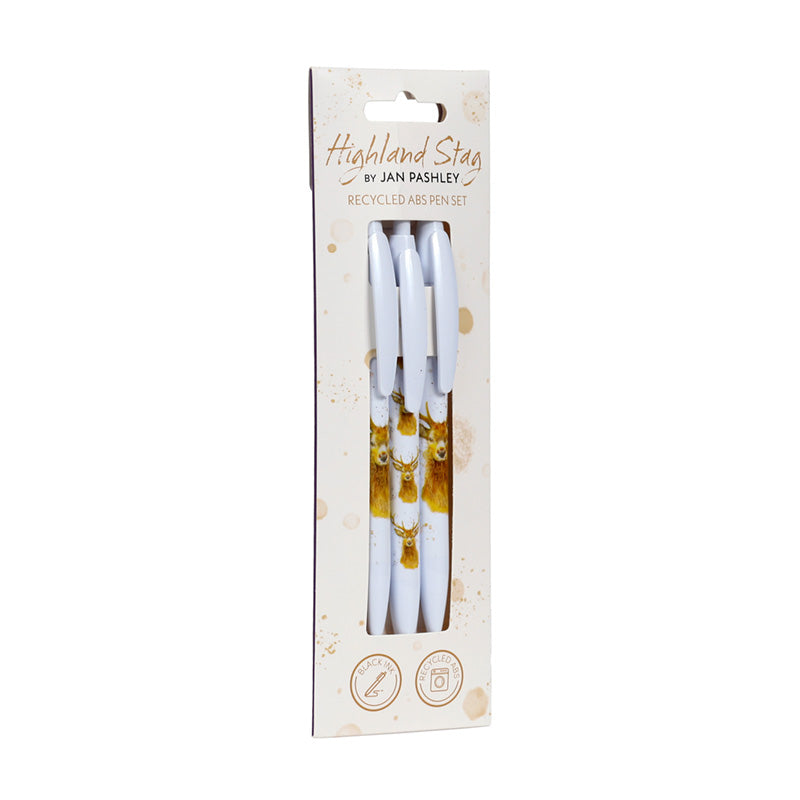 Recycled ABS 3 Piece Pen Set with Jan Pashley Stag design