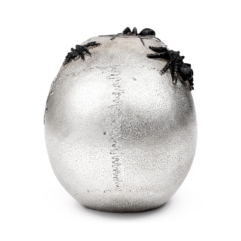 Stylish silver skull ornament for themed displays