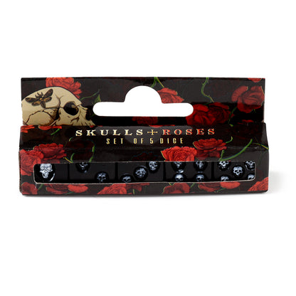 Decorative Black Skull Dice in a collector's display