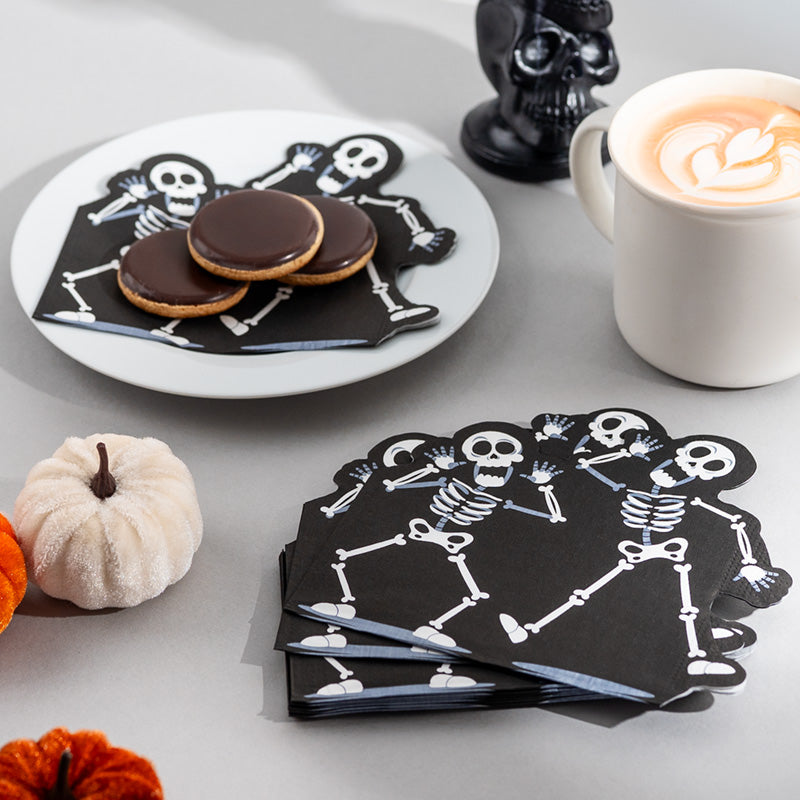 Halloween Skeleton Napkin close-up