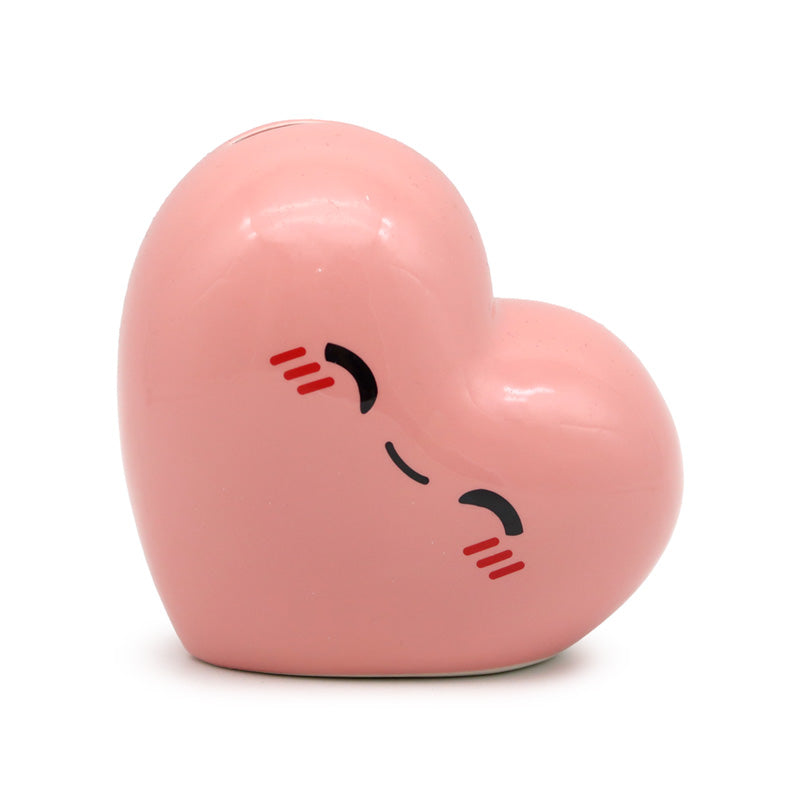 J'Adoramals Pink Heart Ceramic Money Box