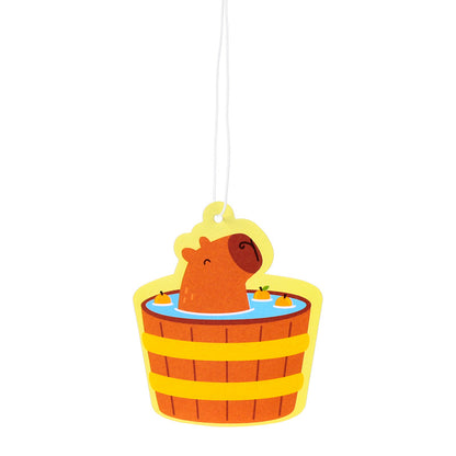 Mandarin Scented Capybara Air Freshener with Decorative Background
