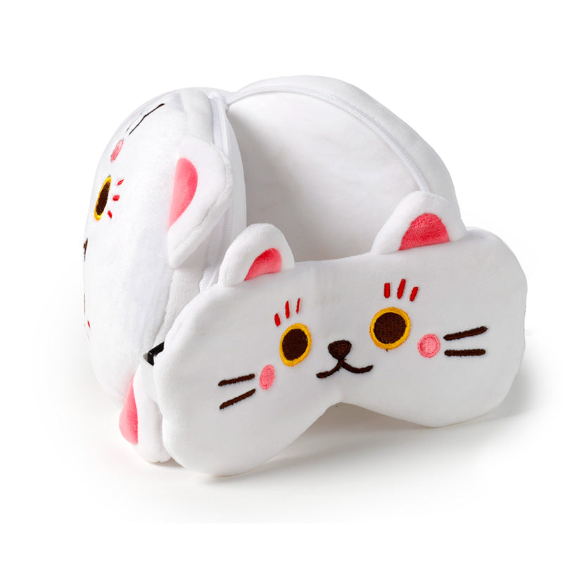 Comfortable travel pillow featuring Maneki Neko