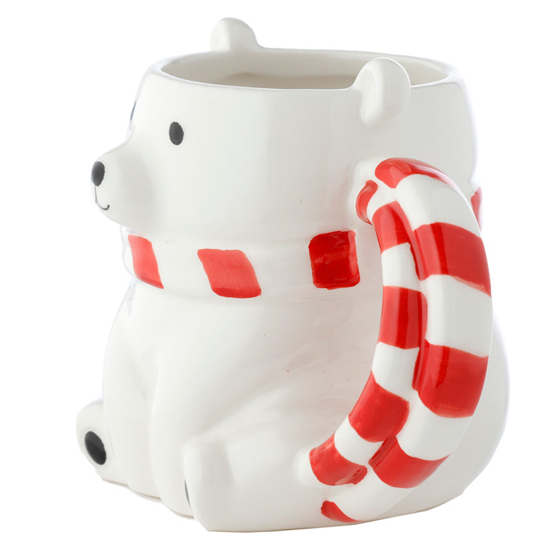 Polar bear novelty ceramic mug side view
