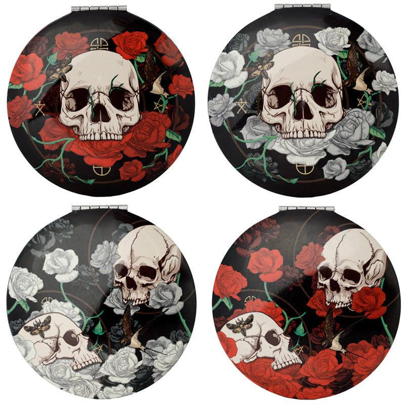 Skulls and Roses Compact Mirror - Front View