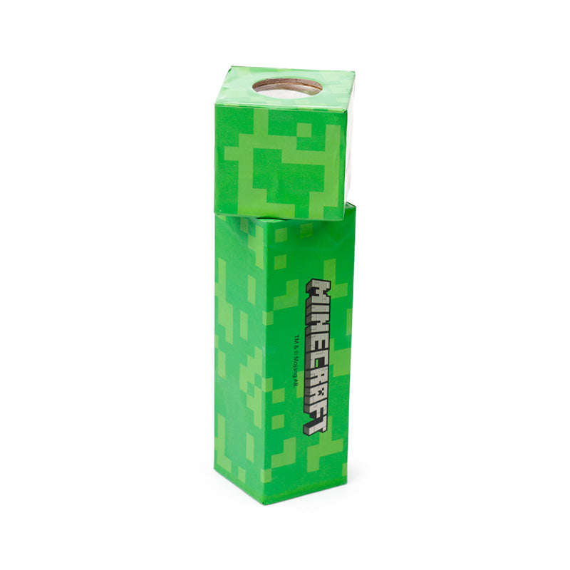 Child's imaginative play with Minecraft Creeper Kaleidoscope