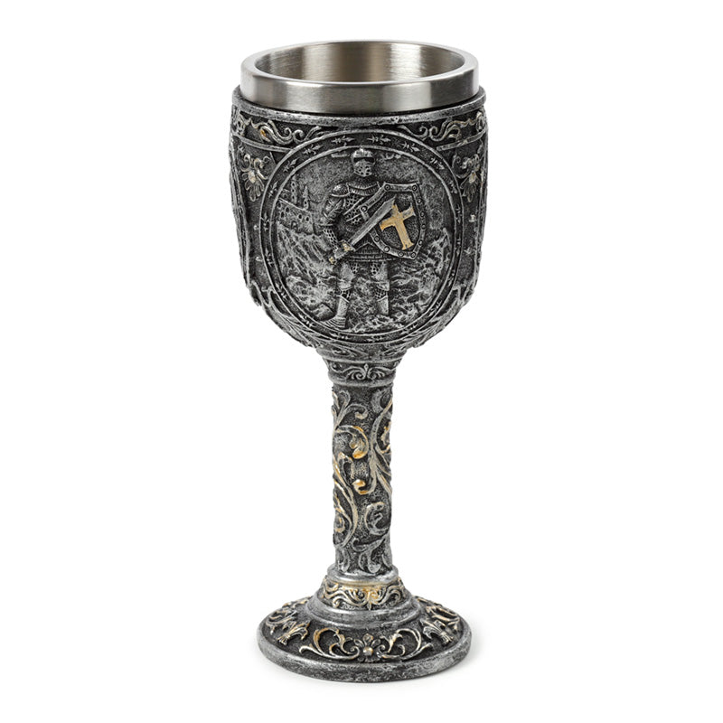 Decorative Goblet featuring Knight and Castle design