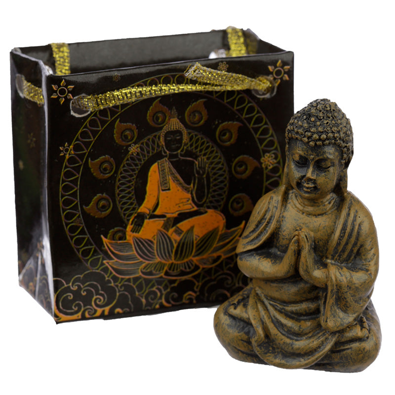 Elegant Mini Thai Buddha Figurine with ribbon handles