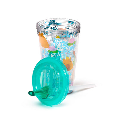 Double walled cup featuring a cute capybara