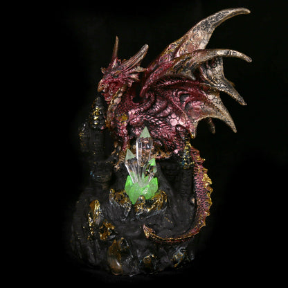 Illuminated LED Crystal Castle Dragon Figurine