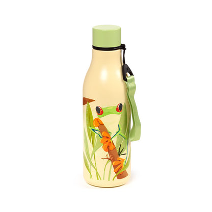 Tropical Tree Frogs design on a 500ml insulated drinks bottle