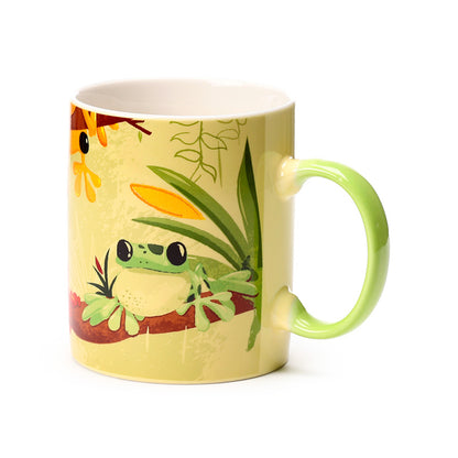 High-Quality Porcelain Tropical Frogs Mug