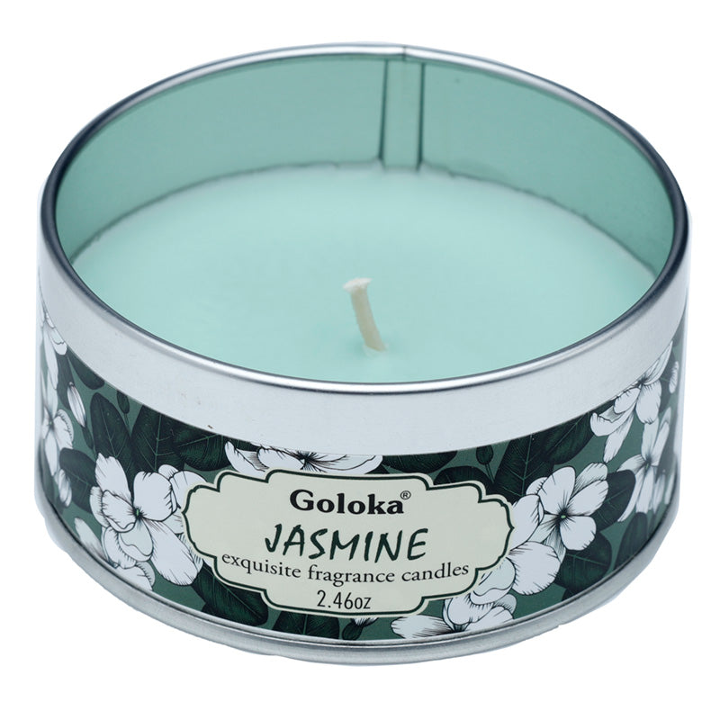 Goloka Jasmine Wax Candle Tin - Decorative Accent