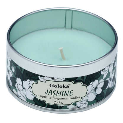Goloka Jasmine Wax Candle Tin - Decorative Accent