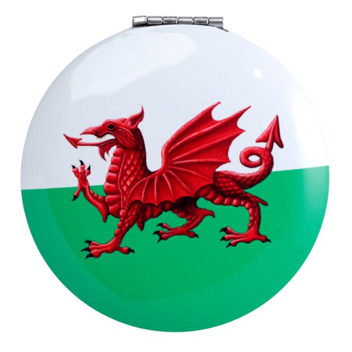 Decorative Welsh Dragon Compact Mirror Display