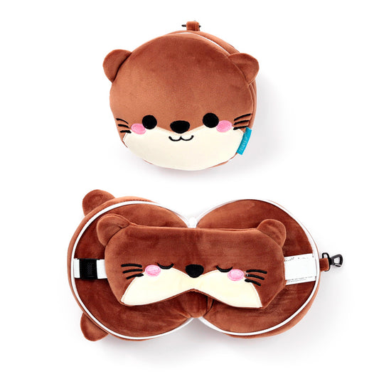 Relaxeazzz Travel Pillow & Eye Mask featuring Henry the Otter