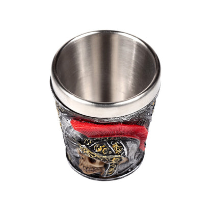 Intricate design of Roman soldier shot glass