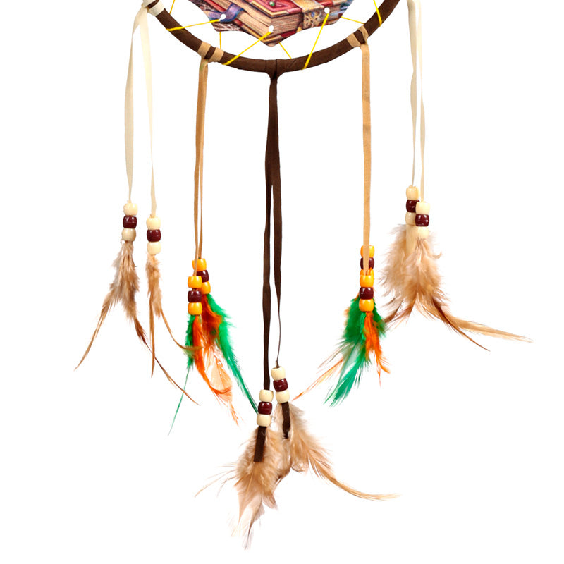 Lisa Parker Guardian of Spells Owl Dreamcatcher displayed in a home setting