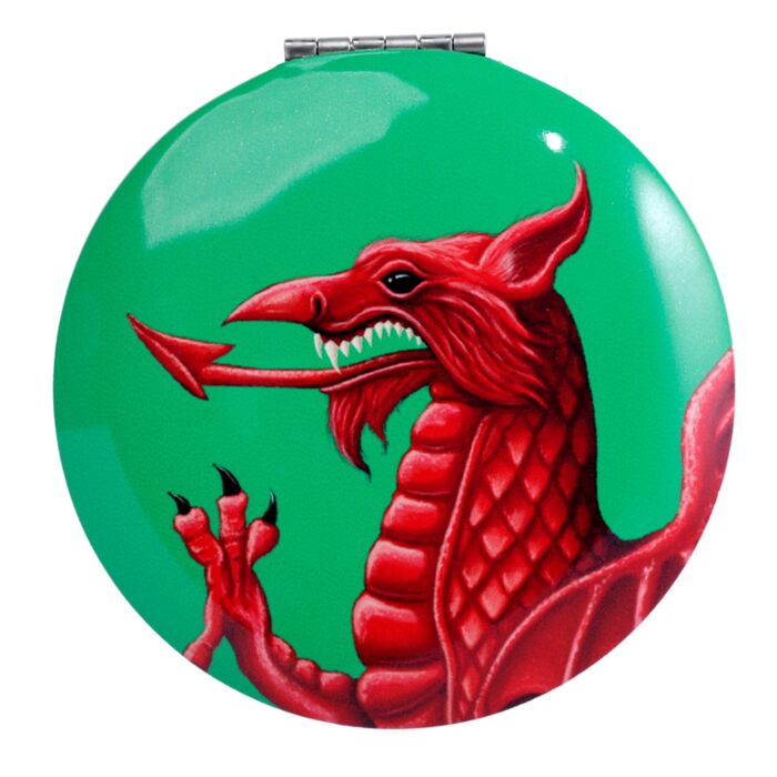 Compact Mirror with Welsh Dragon in Hand