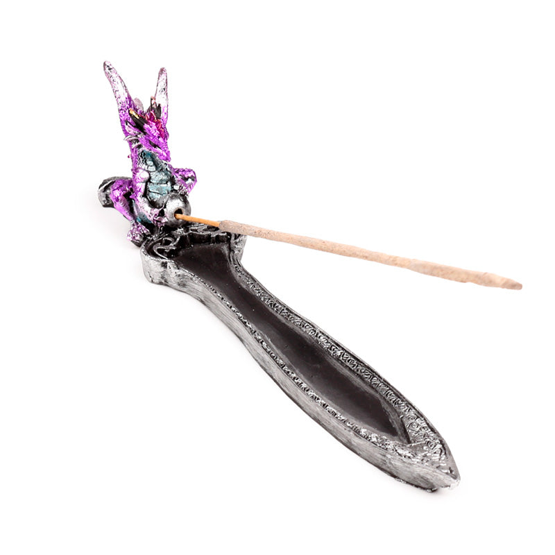 Unique Mini Amethyst Dragon Incense Holder