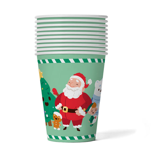 Set of 10 Jingle Bunch Christmas Paper Party Cups
