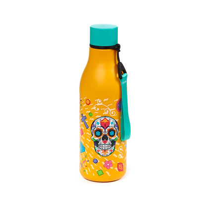 500ml Reusable Insulated Drinks Bottle with Day of the Dead design