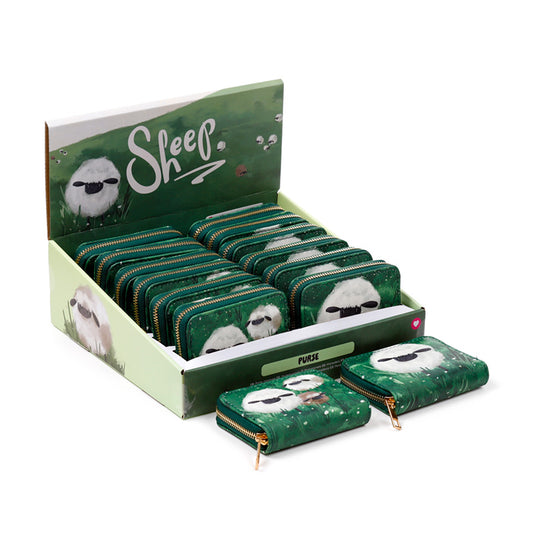 Small Zip Around Wallet - Sheep Design