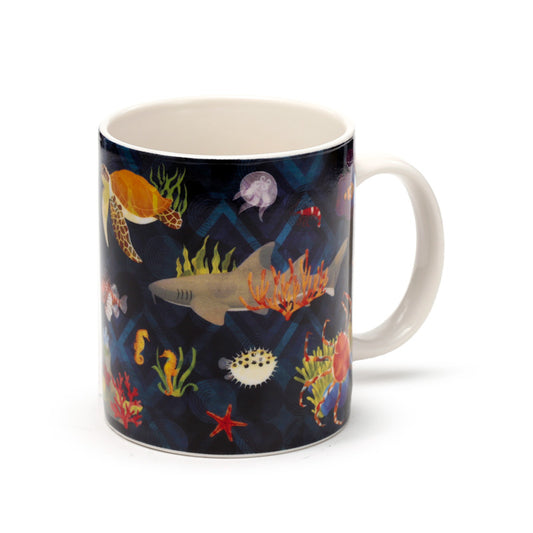 Marine Kingdom Porcelain Mug with ocean design