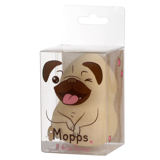 Mopps Pug Beauty Blender Sponge on a vanity