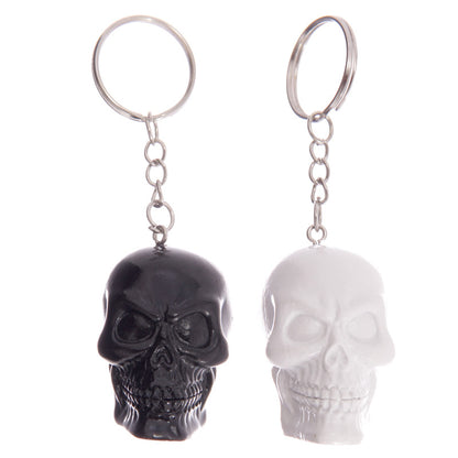 Black and White Skull Novelty Keyring