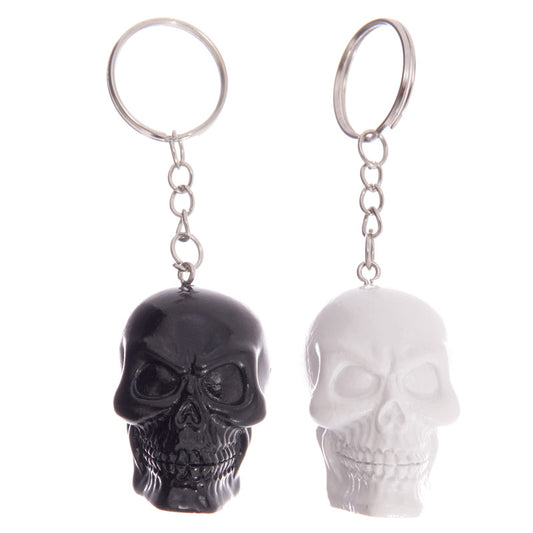 Black and White Skull Novelty Keyring
