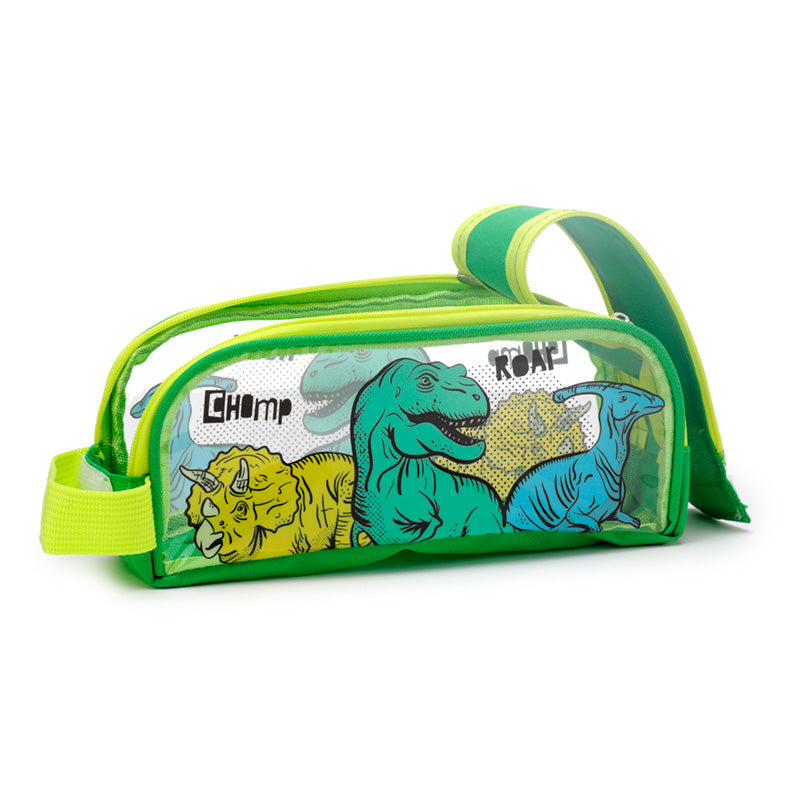 Durable Clear Window Pencil Case with Dinosaur motifs