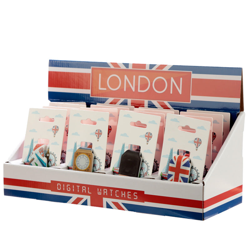 Silicone Digital Watch with London-themed graphics