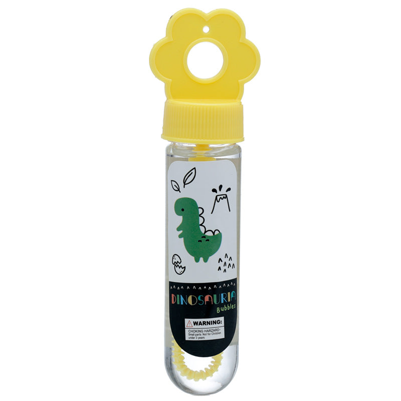 Close-up of Dinosauria Jr Bubbles bottle