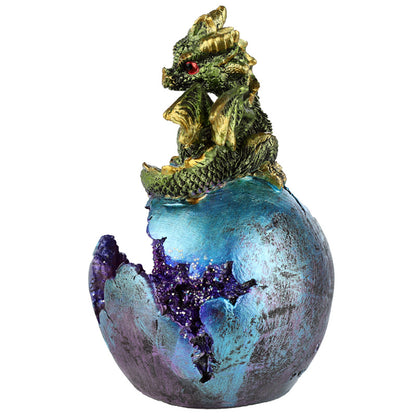 Geode Egg LED Baby Dragon Figurine with soft glow