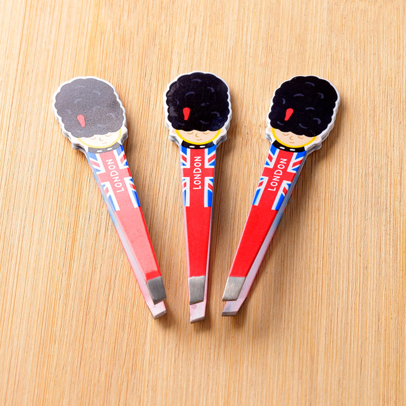 Decorative London Tour Guardsman tweezers in home decor setting
