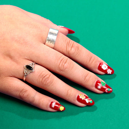 Jingle Bunch Christmas Nail Stickers - Festive Design 3
